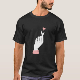 T-shirt Symbole pour K Pop Hand Finger Symbole Coeur Kpop 