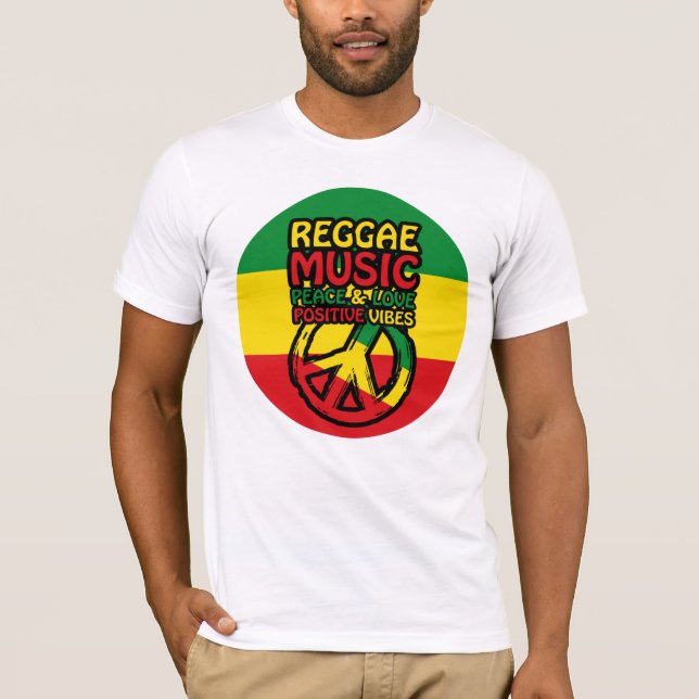 T-shirt Symbole Reggae et Paix avec citations positives (Devant)