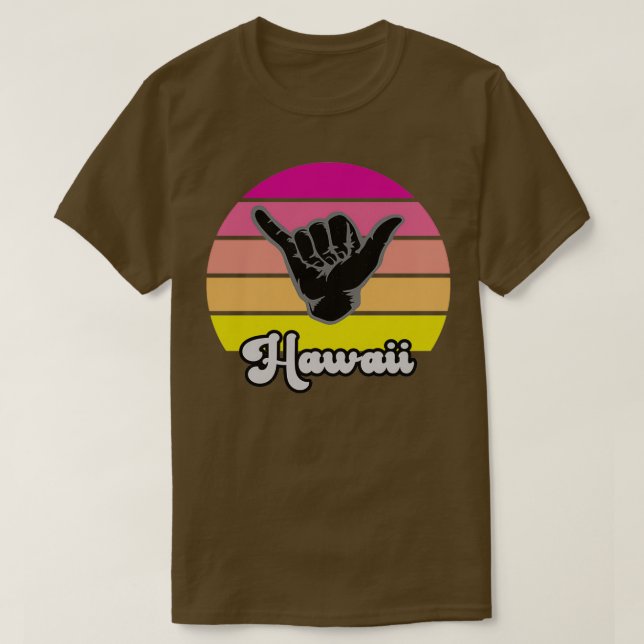 T-shirt SYMBOLE RÉtro Shaka Aloha Hawaiian Hang Loose (Design devant)