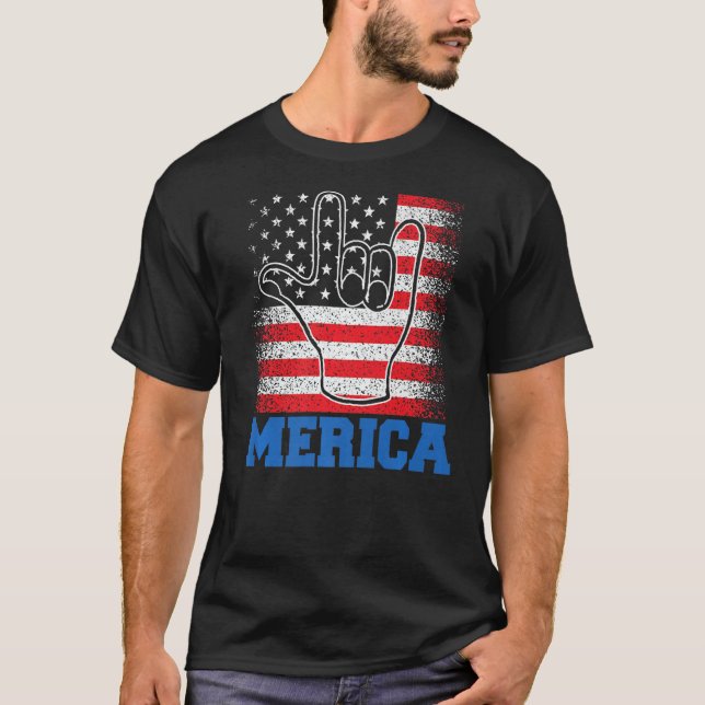 T-shirt Symbole rock 4 juillet États-Unis Drapeau américai (Devant)