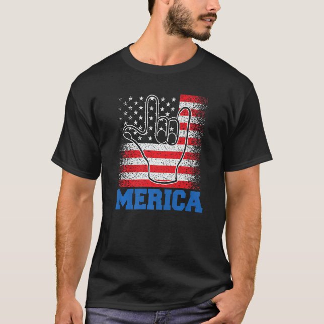T-shirt Symbole rock 4 juillet États-Unis Drapeau américai (Devant)