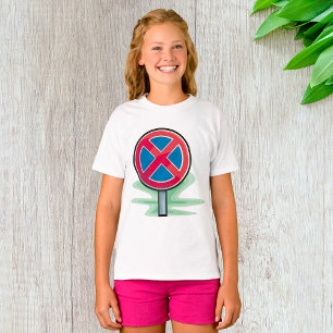 T-shirt Symbole rouge bleu de la route de stationnement