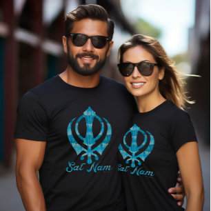 T-shirt Symbole sikhisme turquoise Tie Dye Khanda Sikh Sik