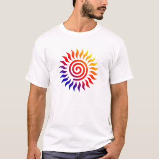 T-SHIRT SYMBOLE SPIRAL DU SOLEIL TRIBAL COLORÉ
