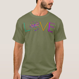 T-shirt Symbole Spirituel Colorful Dragon Fly Peace Love
