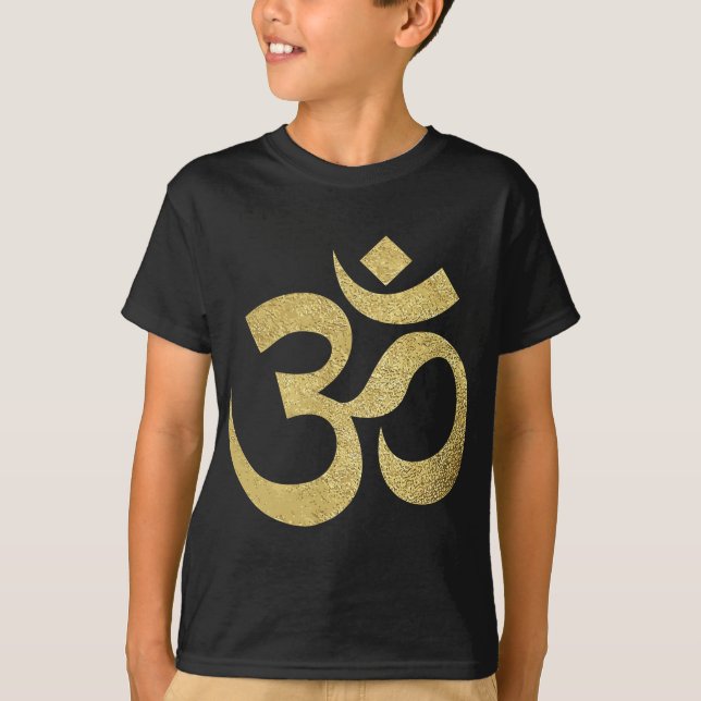 T-shirt Symbole spirituel Golden Om Méditation Yoga Ohm (Devant)