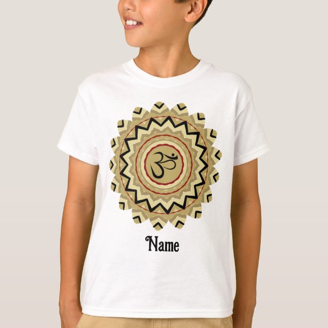 T-shirt Symbole spirituel Mandala Yoga Om Symbole Rétro Cu (Devant)