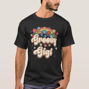 T-shirt SYMBOLE super Gigi Retro Hippie Paix Mères florale
