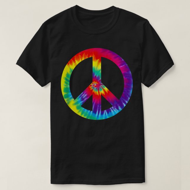T-shirt SYMBOLE SYMBOLE Tie Dye 60s les années 70 Chemise  (Design devant)