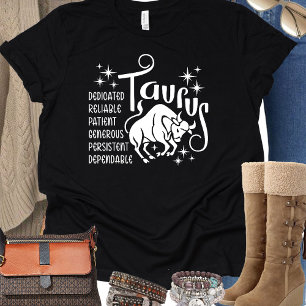 T-shirt Symbole Taurus Zodiaque Horoscope Personnalité Tra