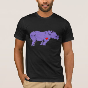T-shirt Symbole tôt d'activisme du rhinocéros pourpre LGBT