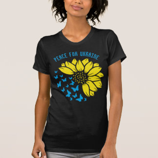 T-shirt Symbole tournesol de la Paix. Paix pour l'Ukraine.