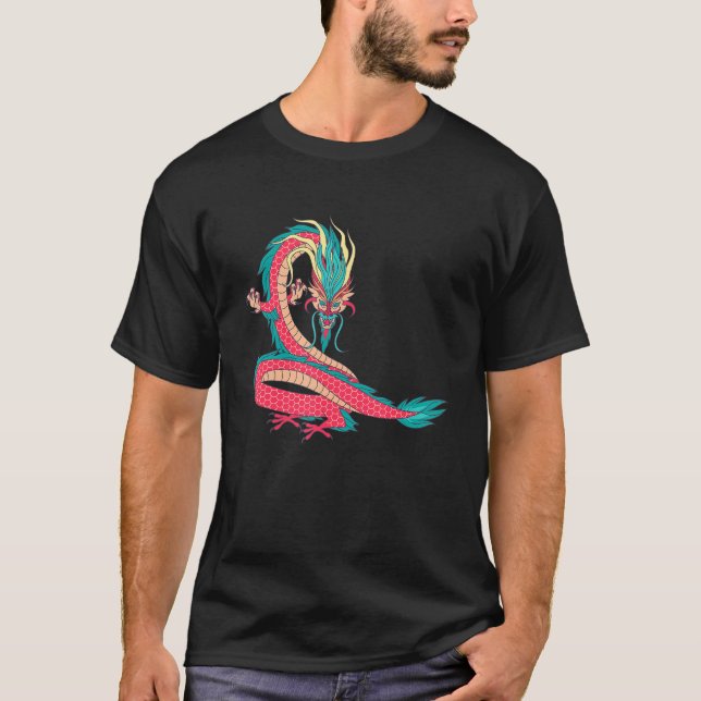 T-shirt Symbole traditionnel chinois de dragon de puissanc (Devant)