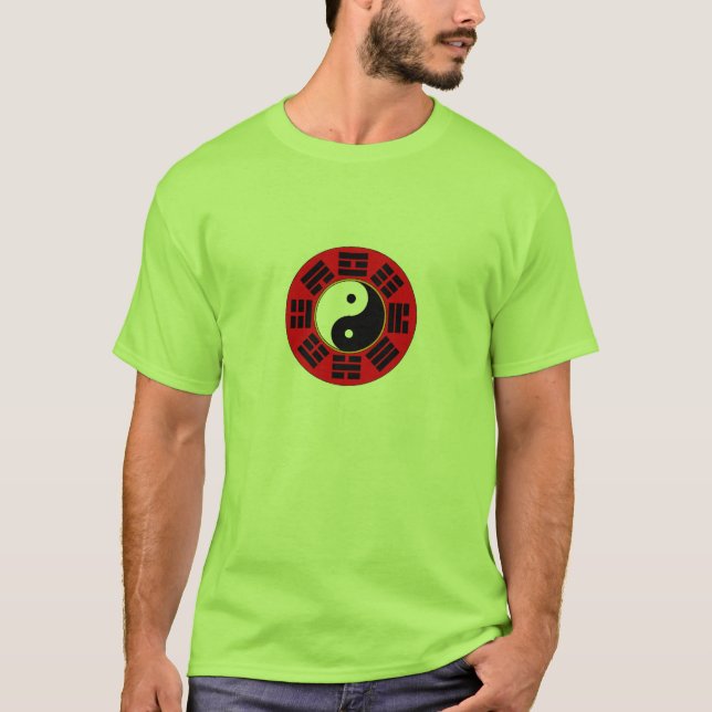 T-shirt Symbole trigramme chinois rouge noir blanc Bagua (Devant)