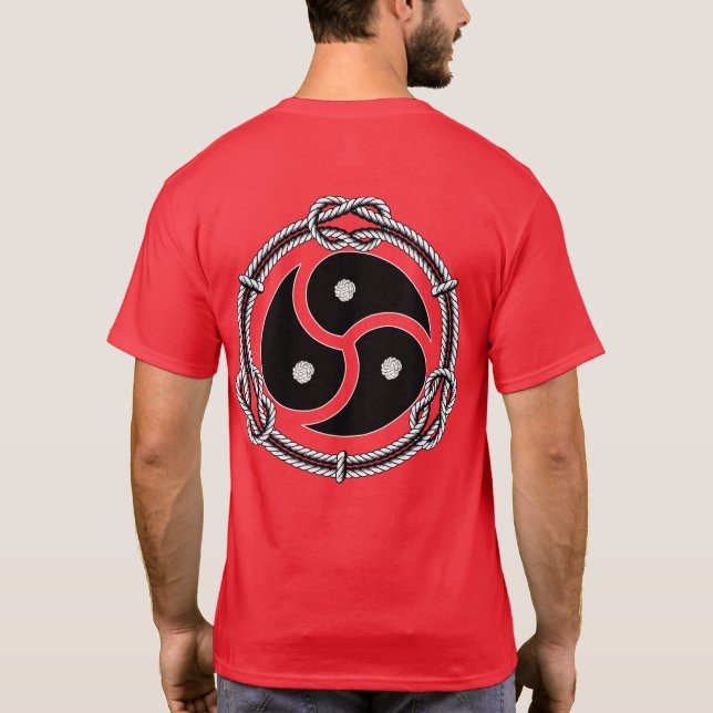 T-shirt Symbole Triskelion avec bordure en corde (Dos)