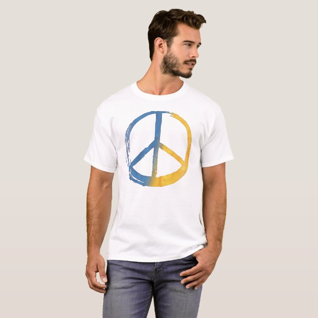 T-shirt SYMBOLE ukrainien - PAIX Bleu Jaune Ukraine Guerre (Devant entier)