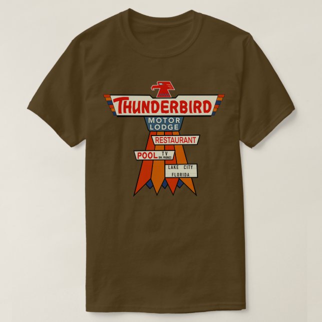 T-shirt Symbole Vintage du Motel Thunderbird (Design devant)