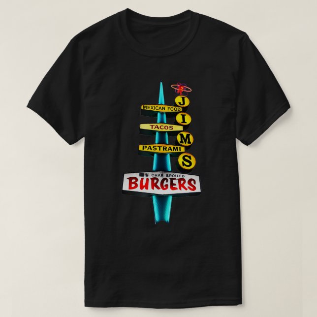 T-shirt SYMBOLE Vintage RÉtro Jims Burger (Design devant)