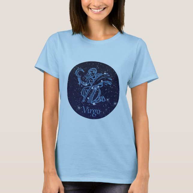 T-shirt Symbole Virgo Constellation et Zodiac avec étoiles (Devant)