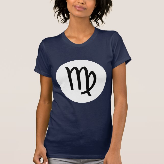 T-shirt Symbole Virgo - Tee foncé - Customisé (Devant)