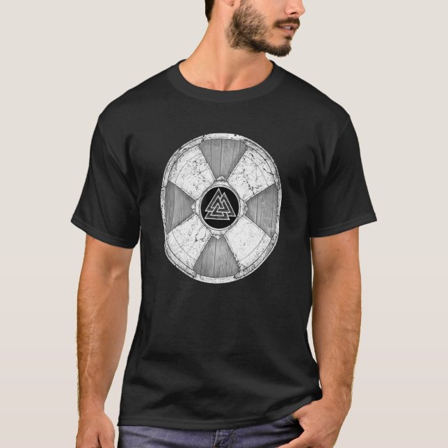 T-shirt Symbole Wotan Valknut Viking Shield (Devant)
