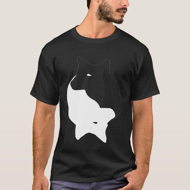 T-shirt SYMBOLE YIN Yang Australian CHIEN CHIEN CHIEN CHIE (Devant)