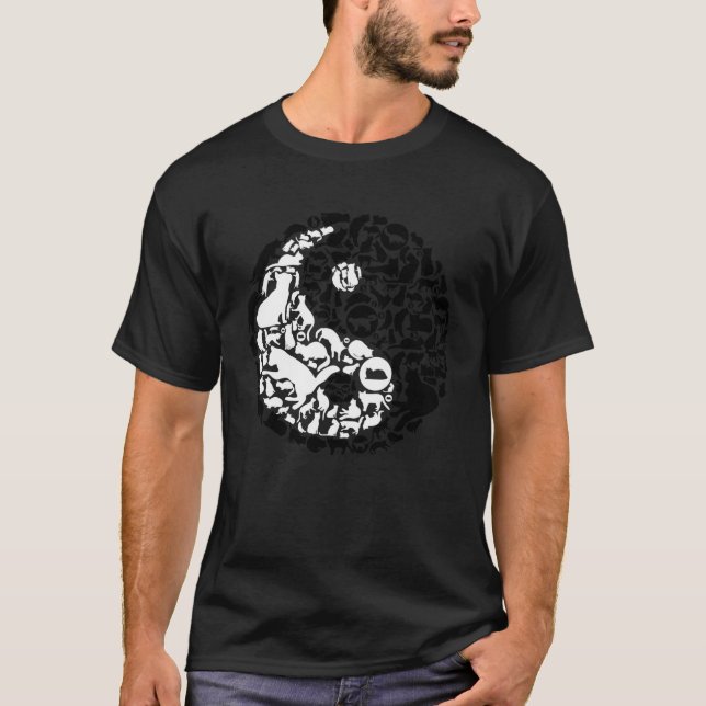 T-shirt SYMBOLE YIN Yang CHAT (Devant)