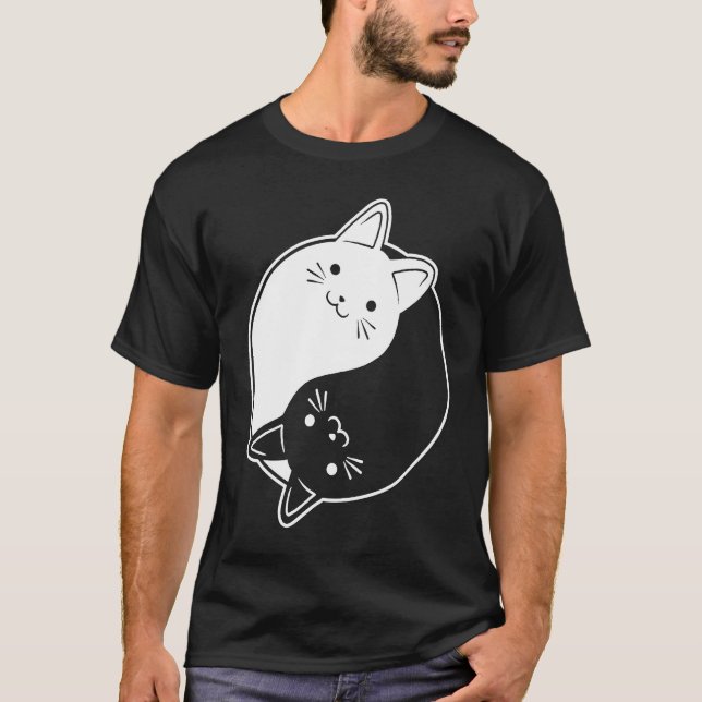 T-shirt SYMBOLE YIN Yang CHAT CHAT (Devant)