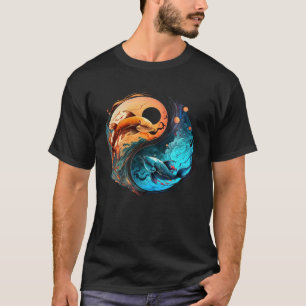 T-shirt Symbole Yin Yang de l'Horoscope des Poissons Symbo