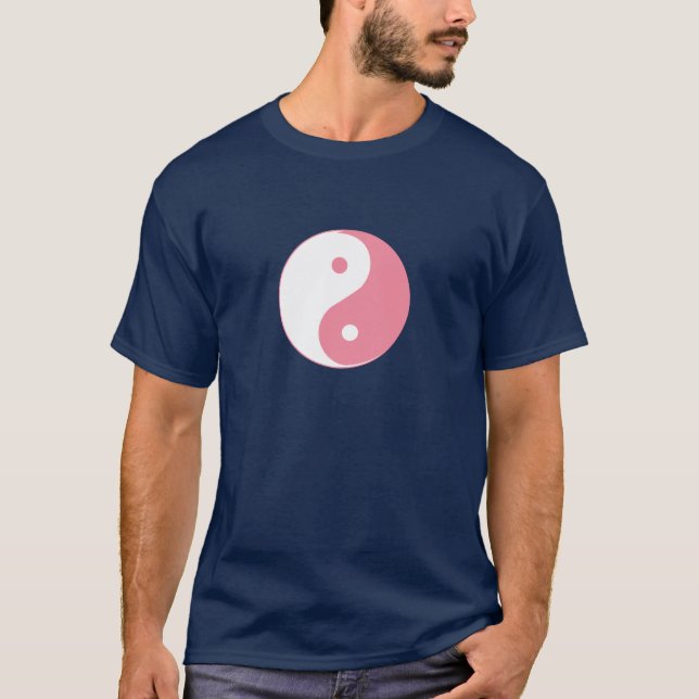 T-shirt Symbole Yin-Yang rose (Devant)