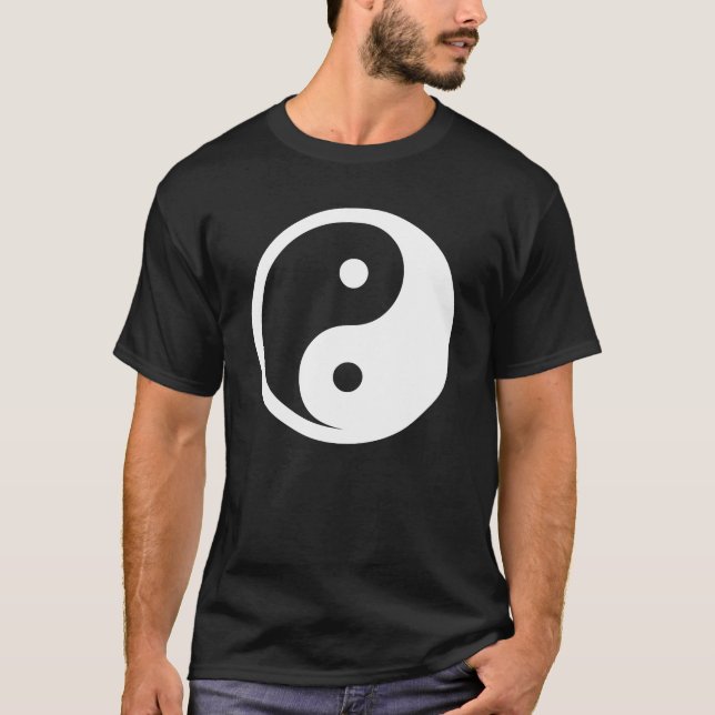T-shirt Symbole Yin Yang - tatouage solide design 2 (Devant)