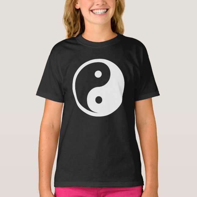 T-shirt Symbole Yin Yang - tatouage solide design 2 (Devant)