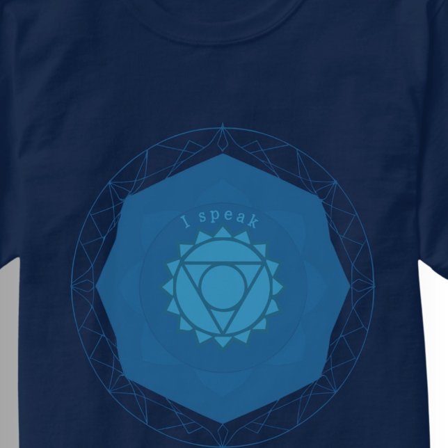 T-shirt Symbole Yoga Throat Chakra Bleu Vishuddha (Créateur téléchargé)