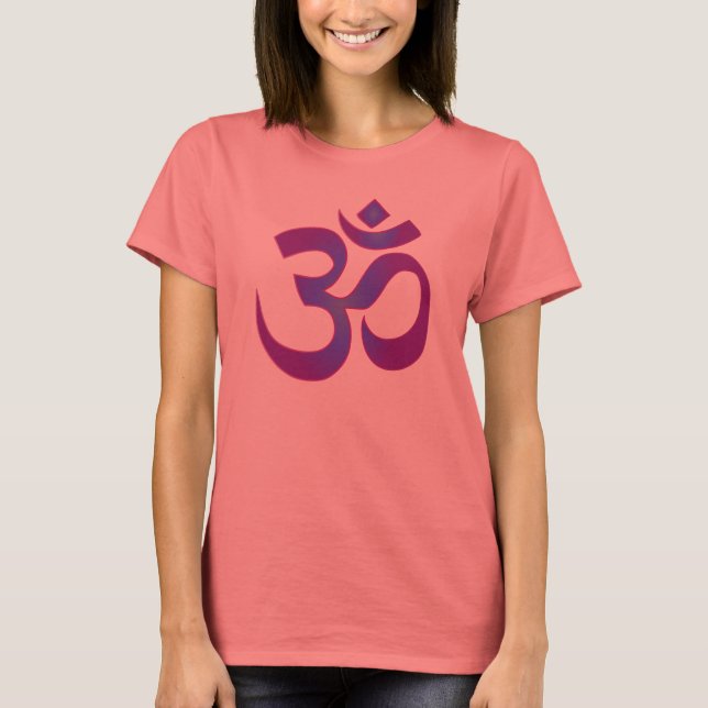 T-shirt Symbole Zen OM méditation Yoga or et violet (Devant)