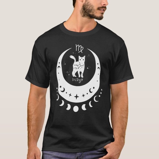 T-shirt SYMBOLE Zodiac Virgo Horoscope Astrologie Cat Cres (Devant)