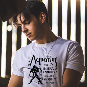 T-shirt Symbole Zodiaque Aquarius Horoscope Personnalité T