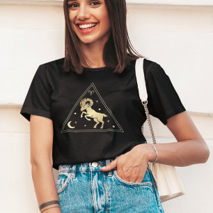 T-shirt SYMBOLE Zodiaque Aries Élément de feu en or