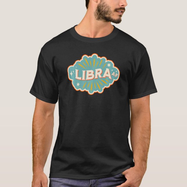 T-shirt Symbole Zodiaque de la Libra AF Anniversaire Horos (Devant)