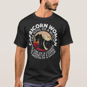 T-shirt Symbole Zodiaque Drôle Femme Capricorne Graphique