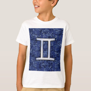 T-shirt SYMBOLE Zodiaque Gemini Camouflage numérique bleu