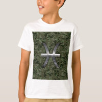 Symbole zodiaque Pisces Camo numérique vert Woodla