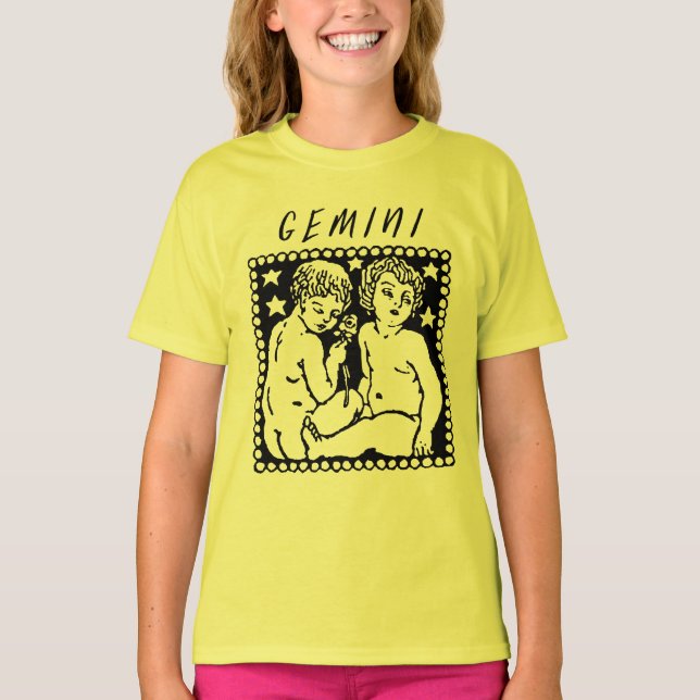 T-shirt SYMBOLE Zodiaque Saison Gemini Logo Horoscope (Devant)