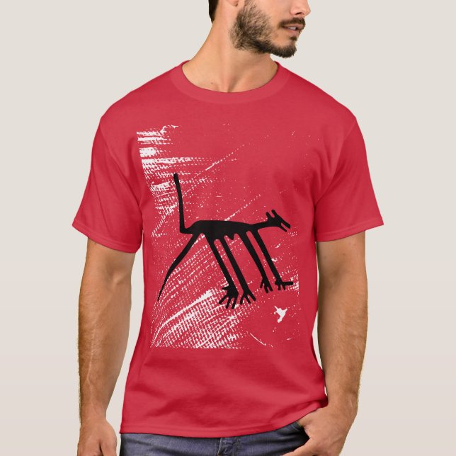 T-shirt Symboles animaux Ancien chien de Nazca Pérou (Devant)