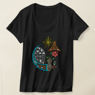 T-shirt Symboles autochtones de la déesse Atabey Taino col
