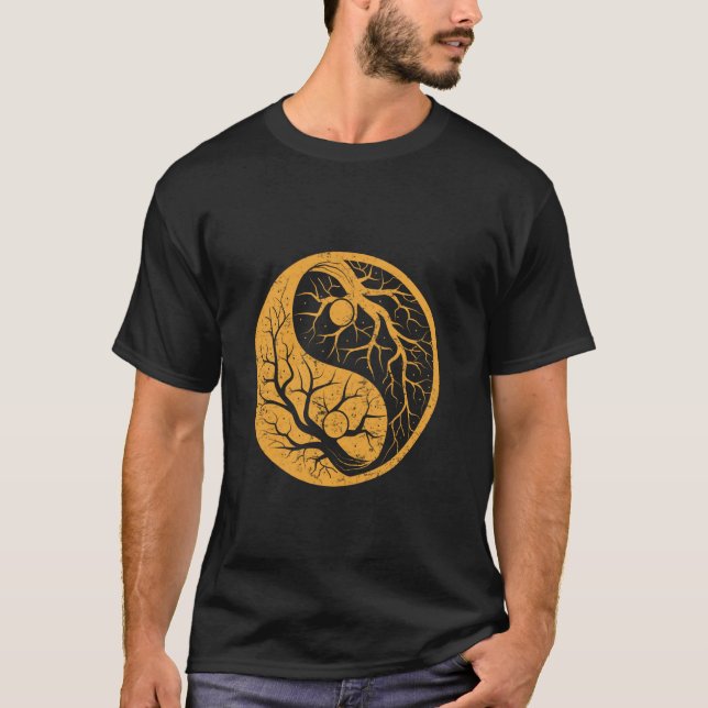 T-shirt Symboles chinois Ying et Yang Trees (Devant)