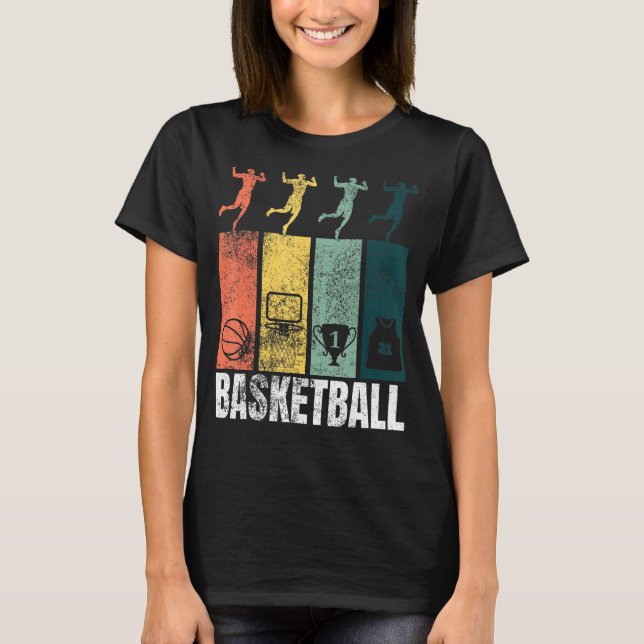 T-shirt Symboles de basket-ball rétro du ventilateur vinta (Devant)