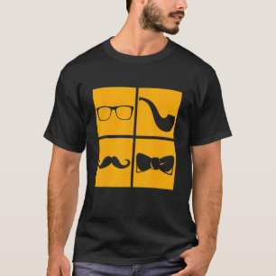 T-shirt Symboles de Hipster Mustache Tuyauterie Lunettes d