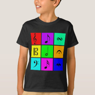T-shirt symboles de musique lumineux