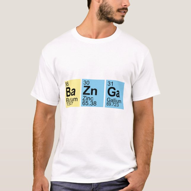 T-shirt Symboles d'éléments de BaZnGa (Devant)