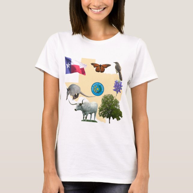 T-shirt Symboles d'état du Texas (Devant)